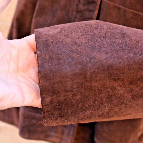 Vintage Genuine Suede Leather Jacket Uniform Petite John Paul Richard Size PM Si - Picture 8 of 16